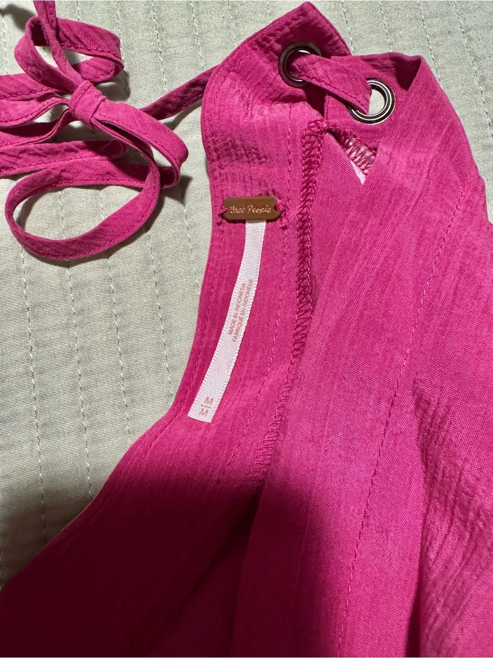 Free People Hot Pink Draped Halter Top – Size Medium